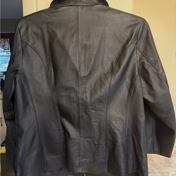 Worthington Black Leather Jacket Women’s XL Zip Up Pockets - Picture 4 of 8